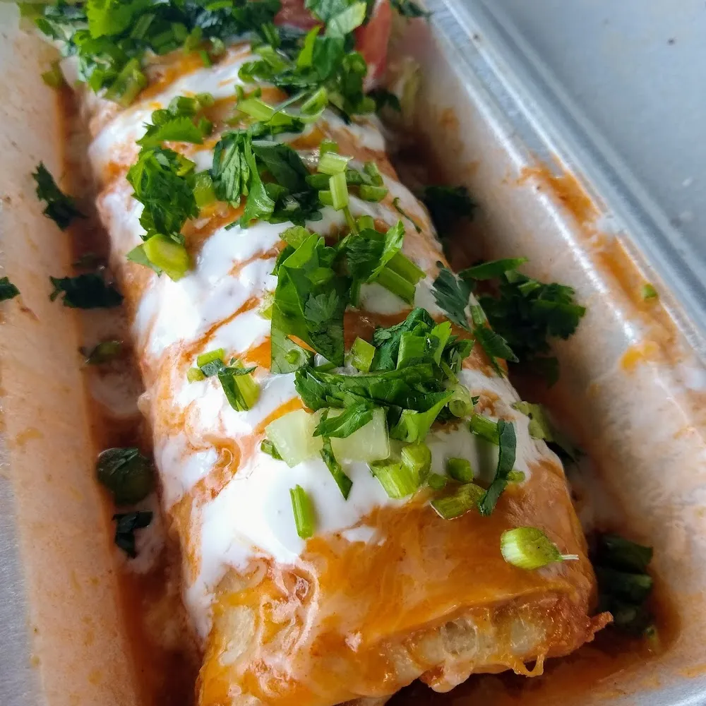 Steak and Bean Smothered Burrito
